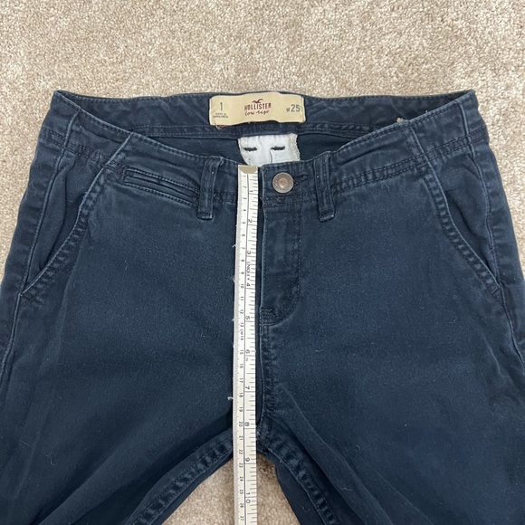 HOLLISTER LOW RISE COTTON CHINOS NAVY BLUE SIZE 25 - Picture 7 of 9